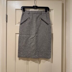 Les Copains Gray Wool Blend Pencil Skirt Size 16 juniors